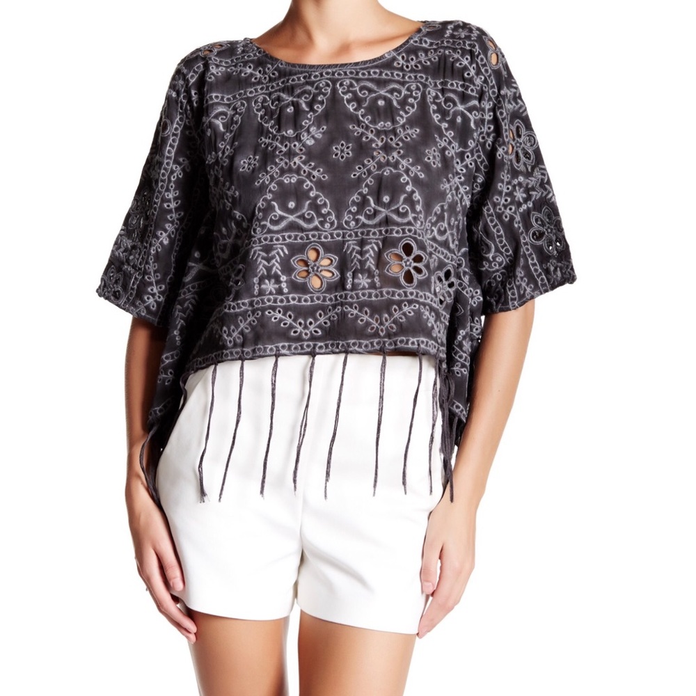 Honey Belle Eyelet Fringe Top